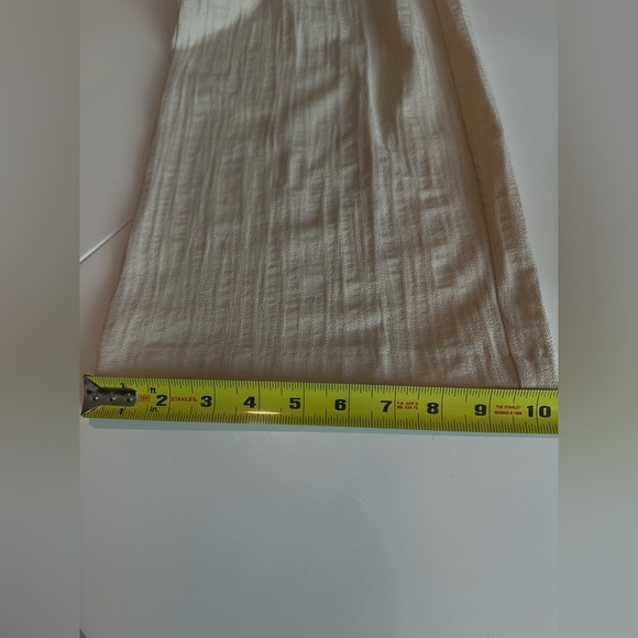 New ZARA Size XL Linen Blend Straight High Waist Pants Light beige Pants - Picture 10 of 11